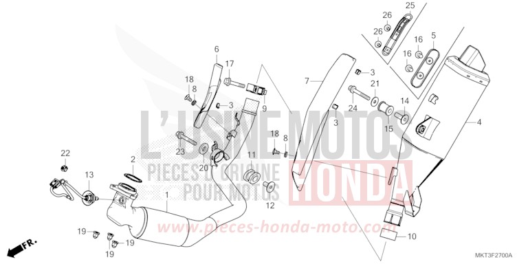 EXHAUST MUFFLER for X-ADV 750 SHASTA WHITE (NH138) from 2023